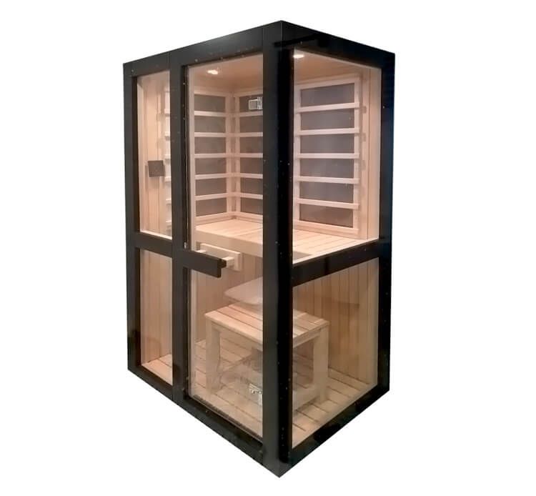Modelo de sauna Verona con puerta y ventana acristaladas